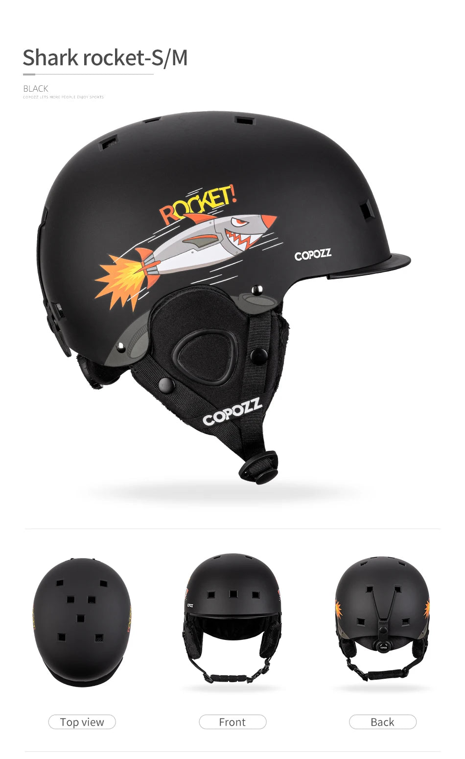 COPOZZ Cartoon Kids Children Ski Helmet Integrally-molded Outdoor Sports Protection Snowboard Helmet Women Skiing Equipment