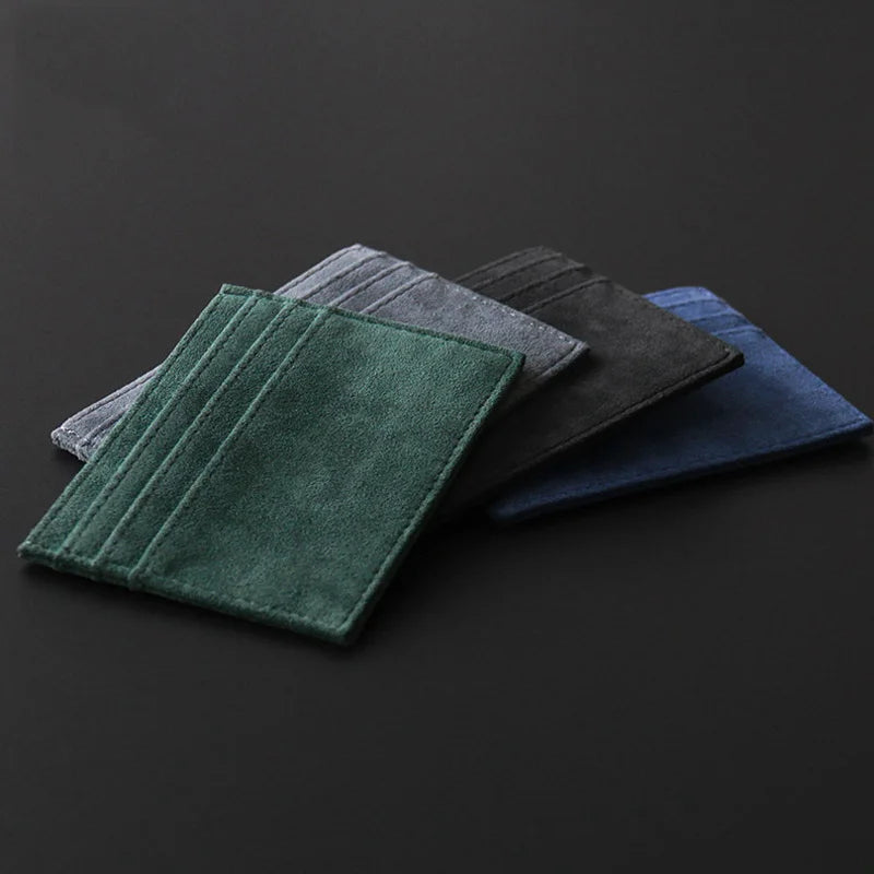 YMW ALCANTARA Card Holder Women & Man Turn fur Luxury Artificial Leather Slim Card Mini Wallet Small Thin Card Package