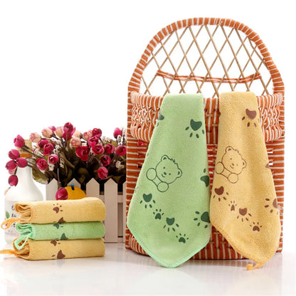 3 Pcs/Lot Baby Towel Cute Superfine Fiber Kid Bath Towels Washcloth Square Towel Children Kitchen Bathroom Wipe Wash Cloth Gift