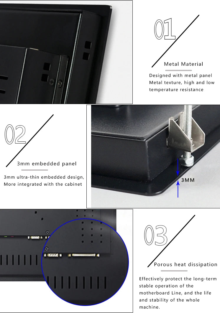 10 12 15 Inch industrial all in one pc computer with resistive touch screen panel pc built-in wifi rs232 com win10 pro 1024*768