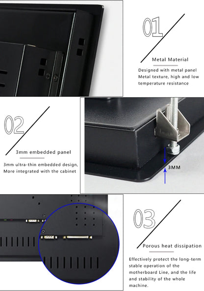 10 12 15 Inch industrial all in one pc computer with resistive touch screen panel pc built-in wifi rs232 com win10 pro 1024*768