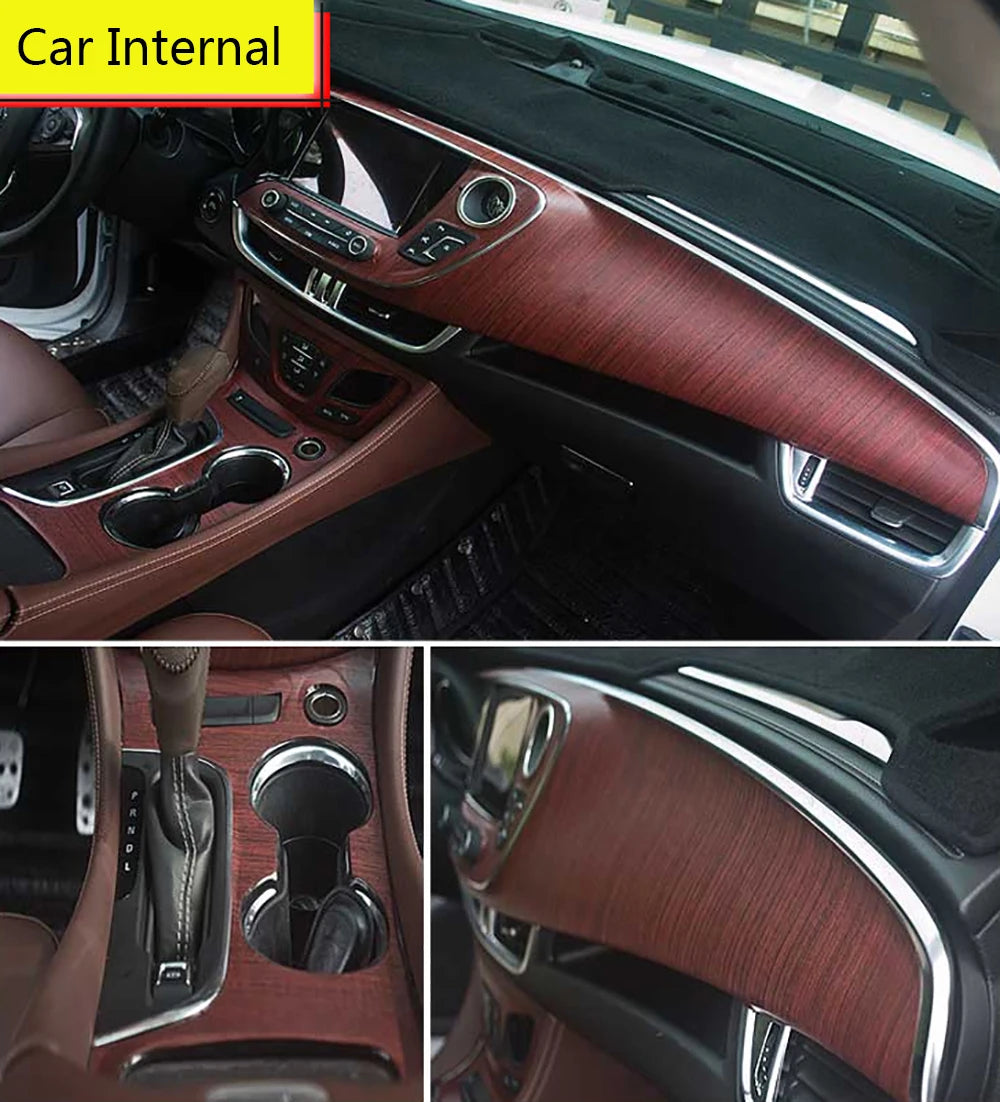 30/10*100cm PVC Self-adhesive Wood Grain Textured Car Vinyl Wrap Film Car Internal Stickers DIY Wallpaper Furniture Accessorries