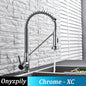 Spring Brushed Kitchen Sink Faucet Pull Down Sprayer Nozzle Single Handle Faucets Mixer Hot Cold Stainless Steel Modern