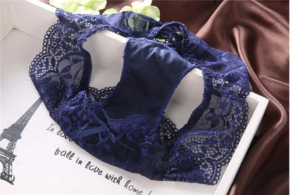 European Style Sexy Bra Set Women Cotton Underwear Sexy Lace Panties Female Push Up Brassiere Fashion Solid Color Lingerie Set