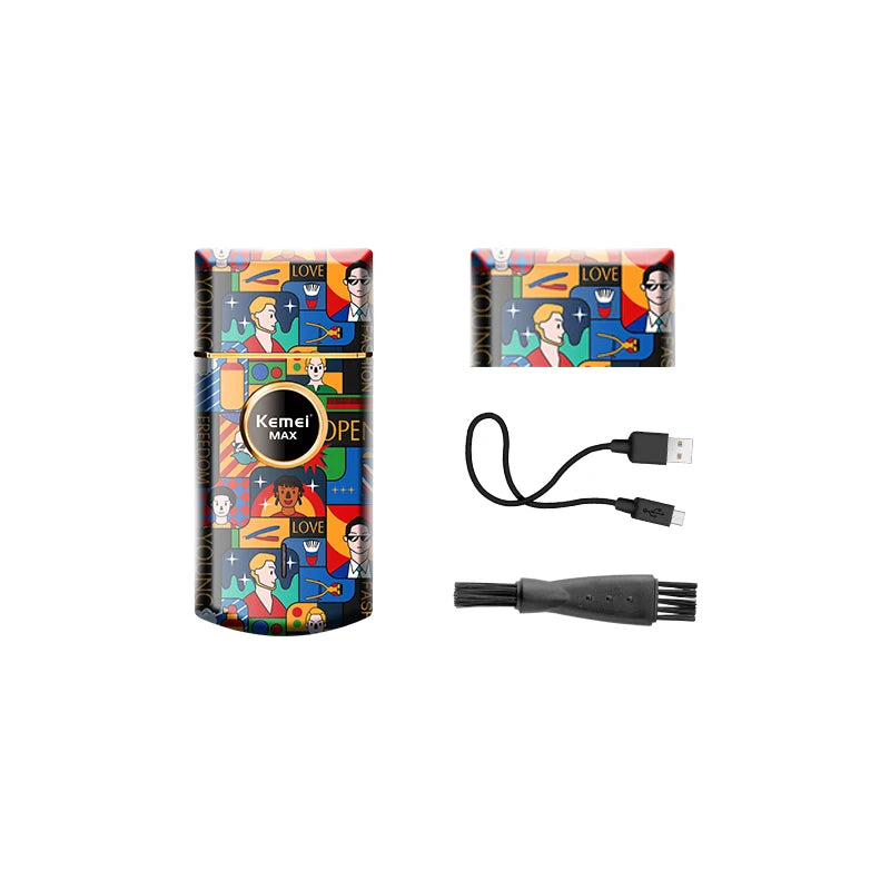 Kemei Uno Cordless Single Foil Shaver StyleCraft Graffiti Professional Lithium ion Razor Super Close Cutting WITH NO IRRITATION