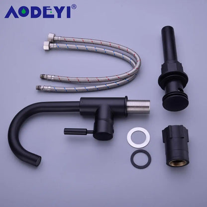 Brass Black Bathroom Basin Faucet Cold And Hot Water Mixer Sink Tap Nickel Brushed Gold Rose Bronze Taps with Pop Up Drain