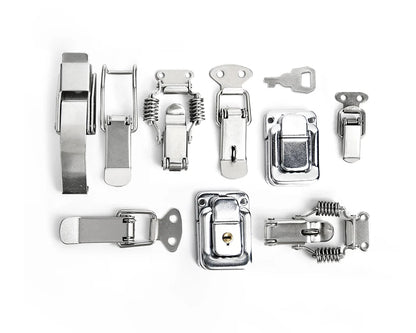 KAK Cabinet Boxes Spring Loaded Latch Catch Toggle Hasp Mild Steel Hasp For Sliding Door Simple Window Hardware Tool Box Lock