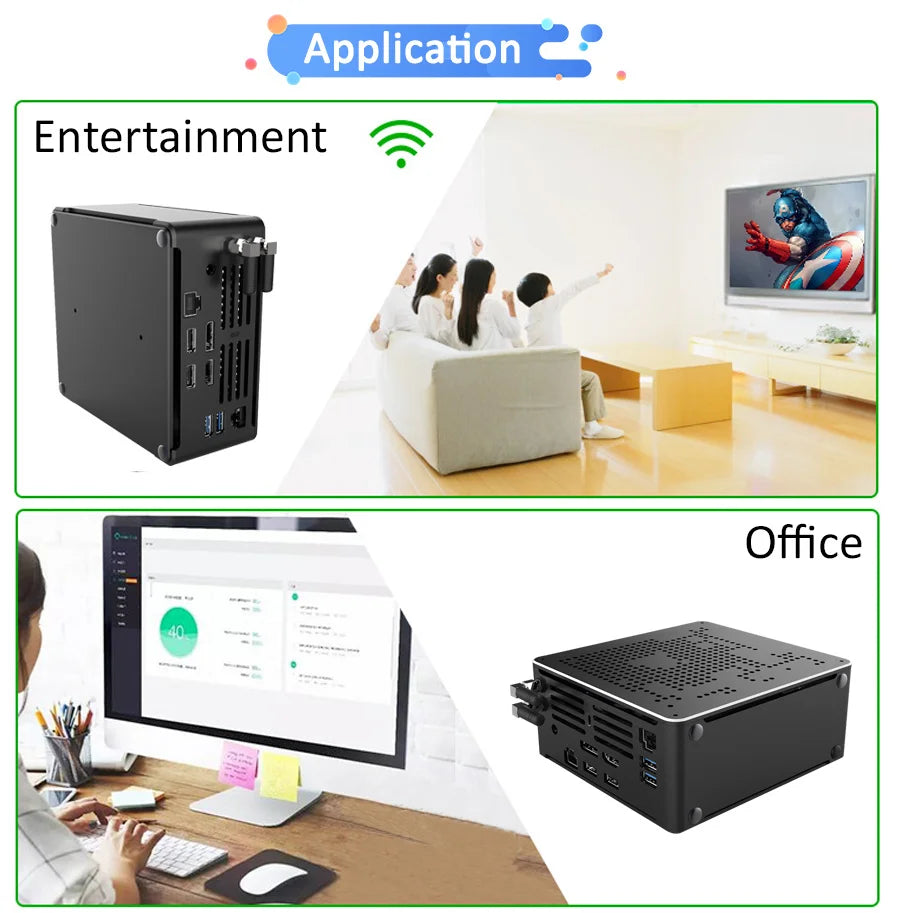 Intel Xeon W-10885M ECC RAM Win11 Mini Gaming PC 2*DDR4 NVME 2Lans Office Gamer Desktop Computer 2186M Web Server Host HD DP