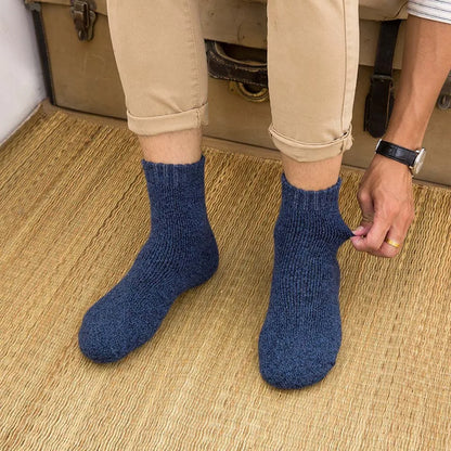 Winter Men's Merino Wool Socks Super Thick Warm High Quality Harajuku Retro Snow Casual Antifreeze Socks 5 Pair