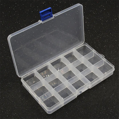 Yidensy 1pcs Square Transparent Plastic Storage Box Case 10/24 Slot Adjustable for Pills Jewelry Beads Earring Case Organizer