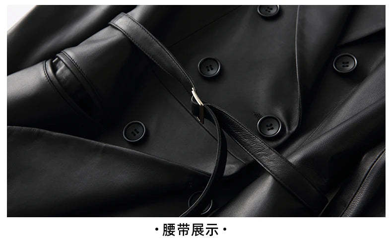 Nerazzurri Black Faux Leather Blazer Women Long Sleeve Belt Leather Jacket Women 5xl 6xl 7xl New arrivals 2022 Womens Clothing