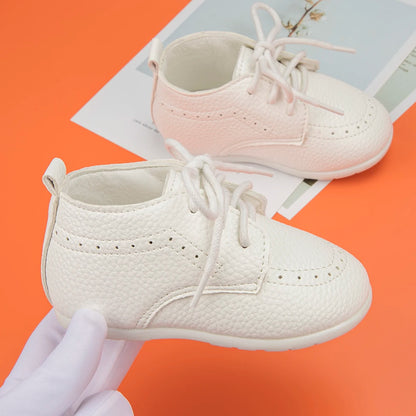 Baby Retro Leather Shoes Boy Girl Shoes Toddler Rubber Sole Anti-slip First Walkers Newborn Infant Moccasins Baby Crib Shoes