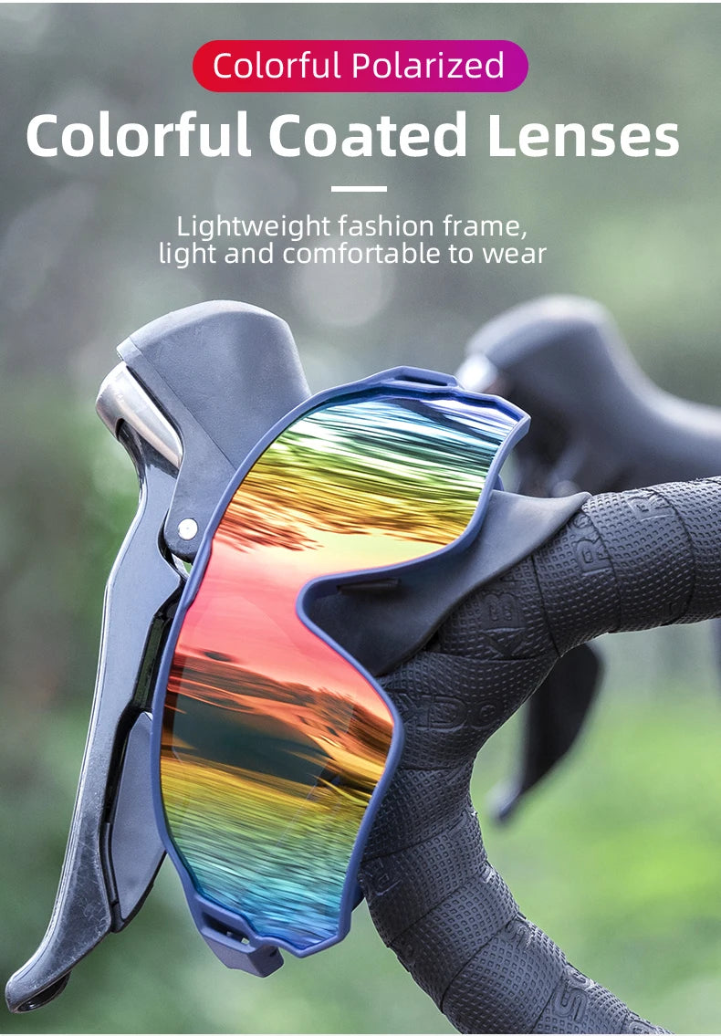 ROCKBROS Polarized Cycling Glasses Bike Polarized Glasses Outdoor Sports MTB Bicycle Sunglasses Goggles Eyewear Myopia Frame