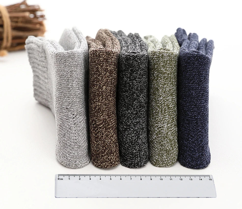 5 Pairs Thicken Socks Men High Quality Towel Keep Warm Winter Socks Cotton Christmas Gift Socks For Man Thermal Size 38-45