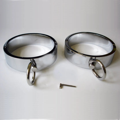 Metal Steel Ankle Wrist Cuff Handcuffs Restraints Slave BDSM Bondage Intimate Adult Game Sex Shop for Couples Sex Products