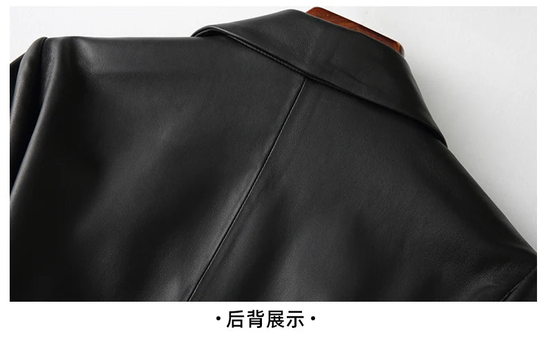 Nerazzurri Black Faux Leather Blazer Women Long Sleeve Belt Leather Jacket Women 5xl 6xl 7xl New arrivals 2022 Womens Clothing