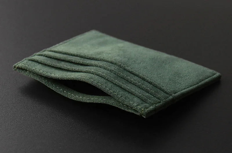 YMW ALCANTARA Card Holder Women & Man Turn fur Luxury Artificial Leather Slim Card Mini Wallet Small Thin Card Package