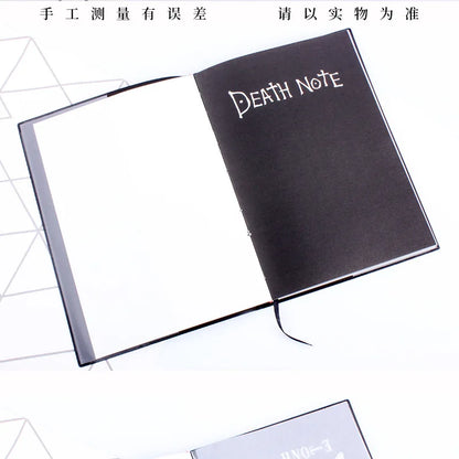 A5 Anime Death Note Notebook Set Leather Journal and Necklace Feather Pen Animation Art Writing Journal Death Note Notepad