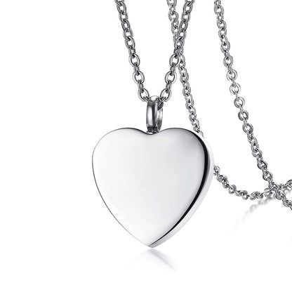 Cremation Jewelry Heart Pendant Necklace Owner and Pet Pattern Souvenir Ashes Urn Jewelry to Commemorate Beloved Pet