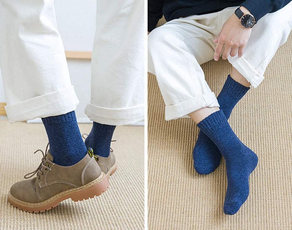 5 Pairs Thicken Socks Men High Quality Towel Keep Warm Winter Socks Cotton Christmas Gift Socks For Man Thermal Size 38-45