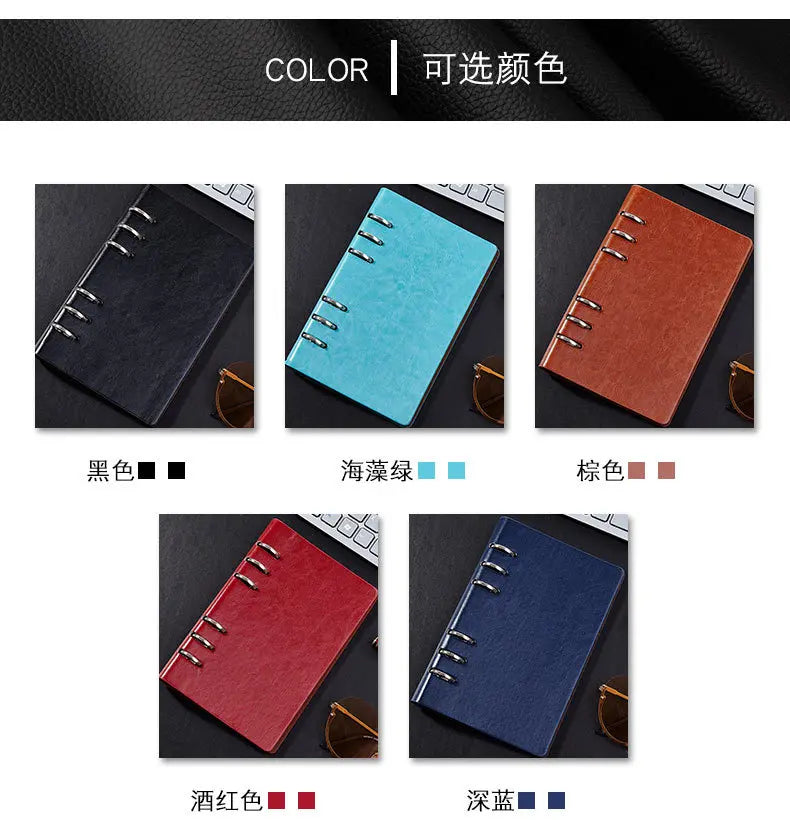 A4 A5 A6 B5 Hollow Loose-leaf Notebook, Detachable Notebook, Leather Notepad Notebook Binder Notepads Stationery