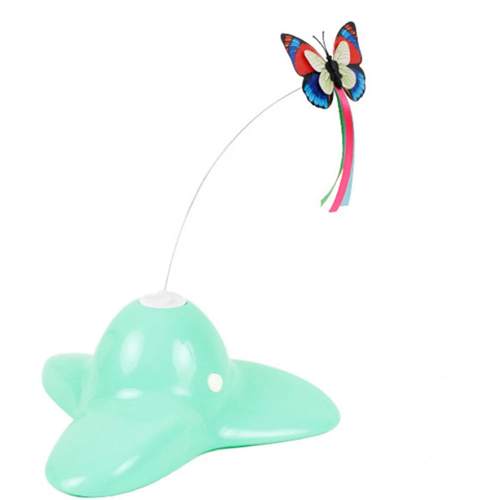 Electric Automatic Rotating Cat Toy Colorful Fluttering Butterfly Shape Funny Kitten Puppy Interactive Playing Toys Accessories