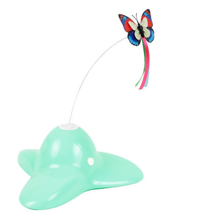 Electric Automatic Rotating Cat Toy Colorful Fluttering Butterfly Shape Funny Kitten Puppy Interactive Playing Toys Accessories