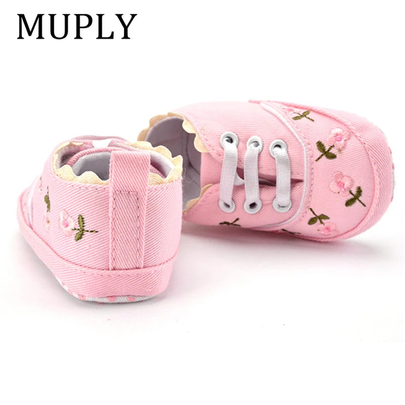 Baby Girl Shoes White Lace Floral Embroidered Soft Shoes Prewalker Walking Toddler Kids Shoes First Walker