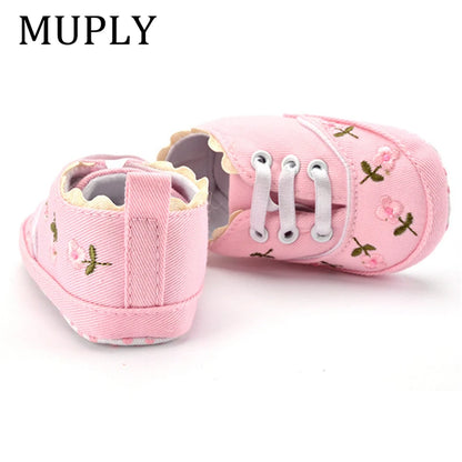 Baby Girl Shoes White Lace Floral Embroidered Soft Shoes Prewalker Walking Toddler Kids Shoes First Walker