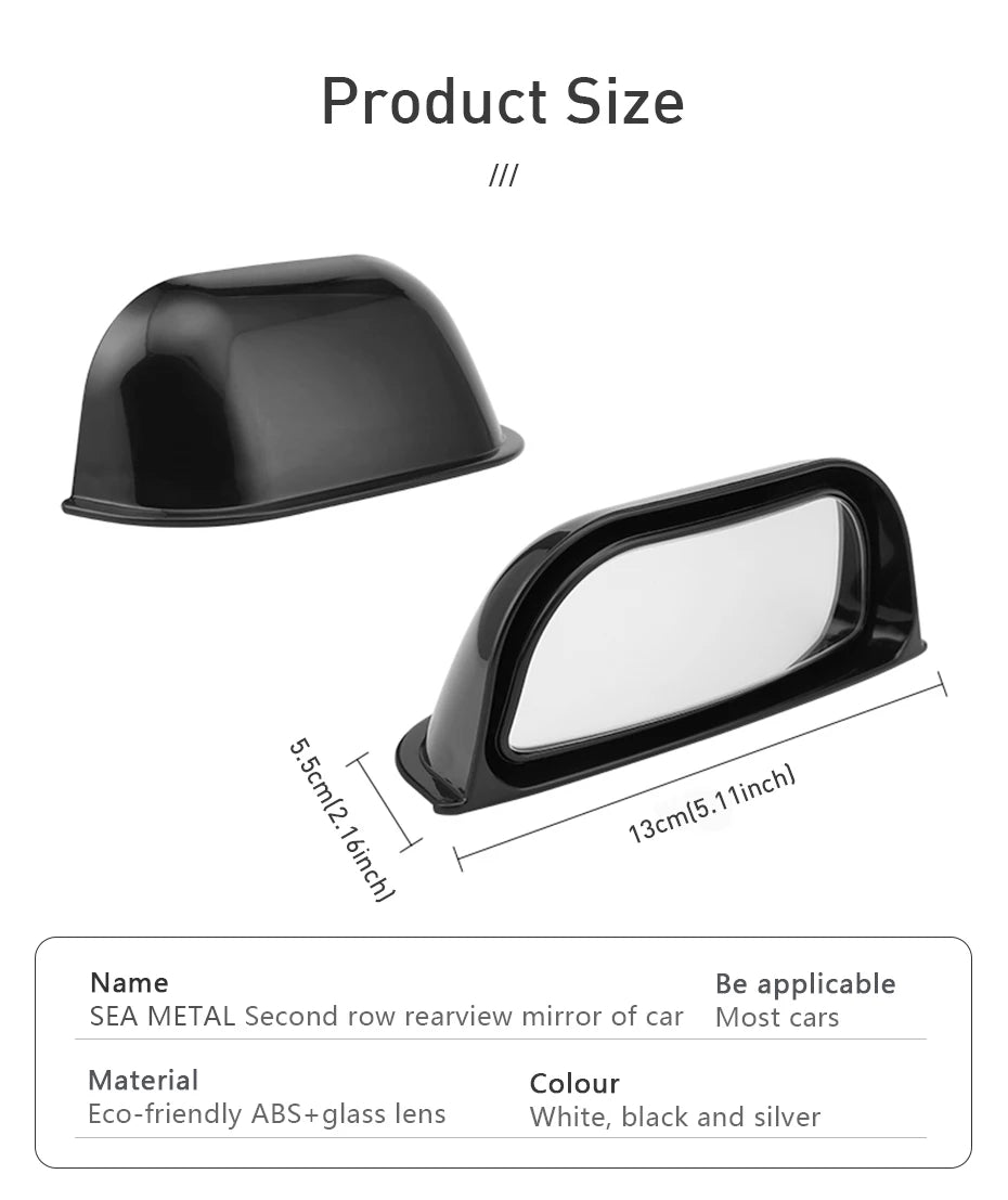 SEAMETAL Universal Car Rear View Mirror Wide-angle Auto Second Row Seats Rearview Mirror Blind Spot Mirrors for Car Accessories