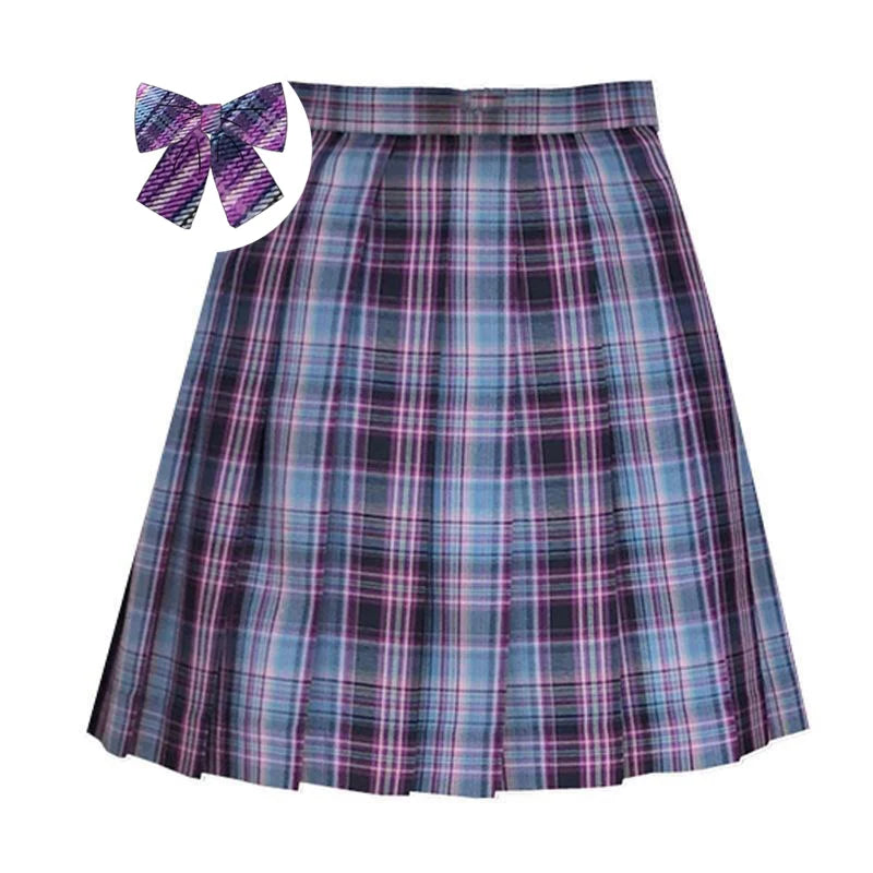 JMPRS Plaid Women Pleated Skirt Bow Knot Summer High Waist Preppy Girls Dance Mini Skirt Cute A Line Harajuku Sexy Japan Faldas