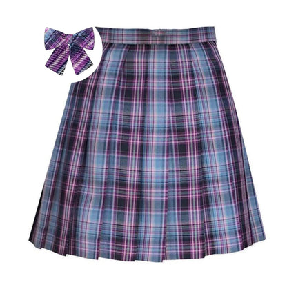JMPRS Plaid Women Pleated Skirt Bow Knot Summer High Waist Preppy Girls Dance Mini Skirt Cute A Line Harajuku Sexy Japan Faldas