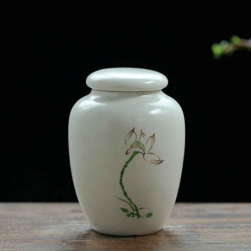 Mini White Ceramic Pet Ashes Urn Cremation Ash Holder Small Animal Pet Parrot Bird Funeral Memorial Casket Burial Urns Gift