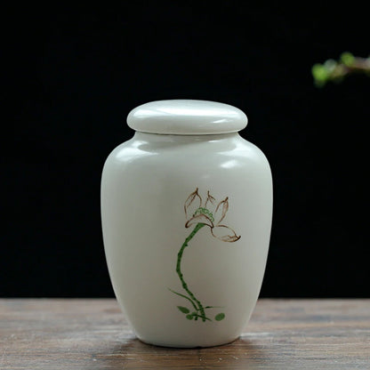 Mini White Ceramic Pet Ashes Urn Cremation Ash Holder Small Animal Pet Parrot Bird Funeral Memorial Casket Burial Urns Gift