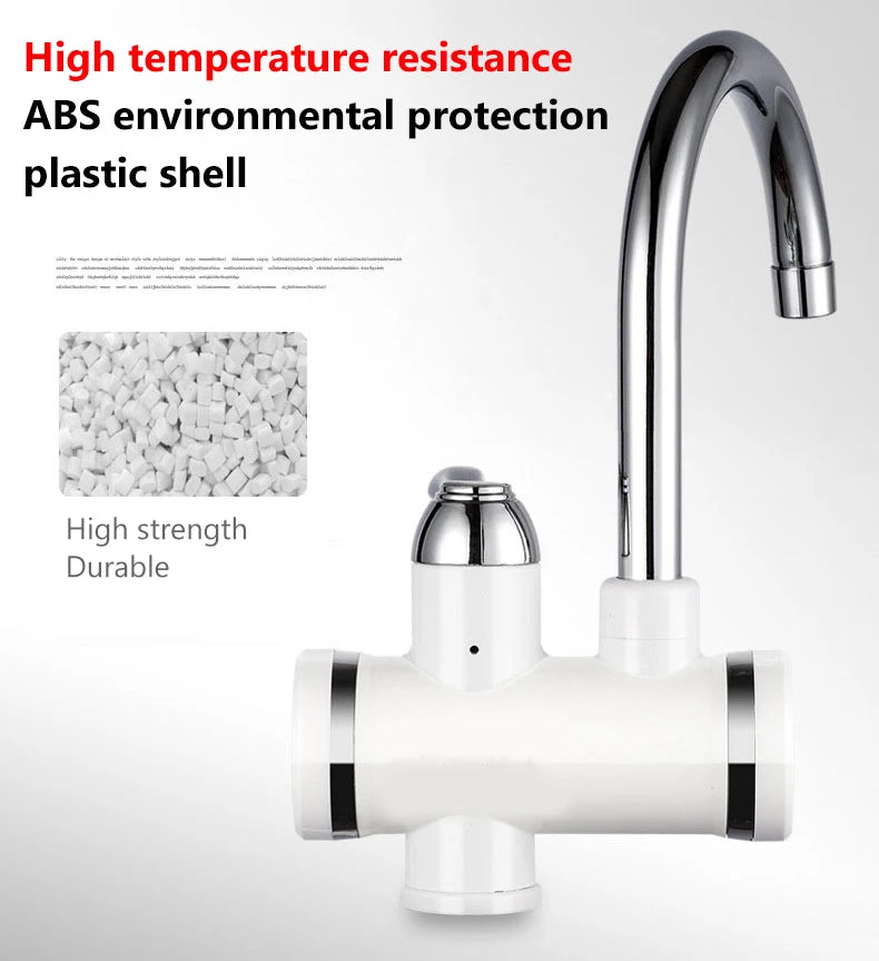 DMWD Electric Instant Hot Water Faucet Stainless Steel Water heater with LED Temperature Display Tankless Tap For Kitchen shower
