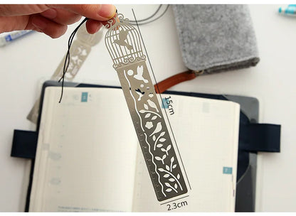 4 pcs/lot Cute Kawaii Creative Horse Birdcage Hollow Metal Bookmark Ruler For Student Gift School Supplies