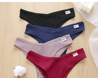 5PCS/Set Cotton Lingerie Panties Sexy Underwear Women Briefs Tangas Female Underpants Pantys Thong Panties Bikini Solid 13 Color