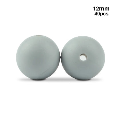 LOFCA 40pcs 12mm Silicone Beads Teething Chew Beads Food Grade Teether Necklace BPA Free Diy Jewelry Baby Teether Toy Pacifier