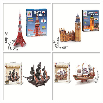 40 Style World Famous Architecture Building 3D Puzzle Model Construction 3D Jigsaw Puzzle Toys For Kids Christmas Gift