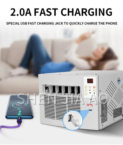 220V Mobile Small Air Conditioner 7m²Space Drainage-free Remote Control Power Saving Mini Cooling Heating Air Refrigerator 400W