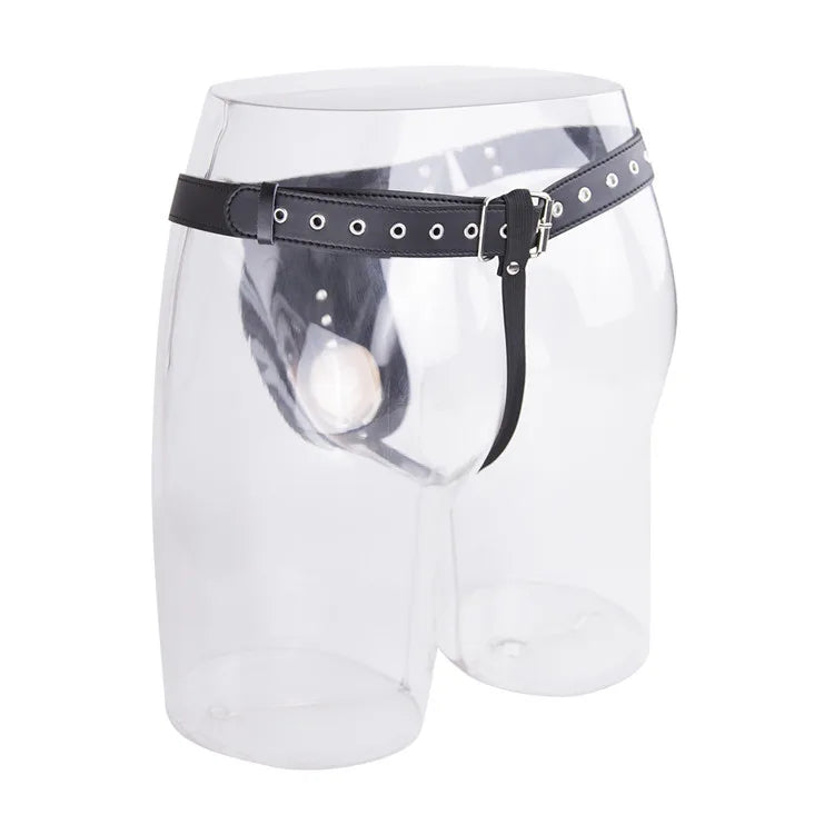 Erotic Underwear Thong PU Leather Male Chastity Panties Cock Penis Sleeve Ring Harness Straps BDSM Restraint  Belt for Men