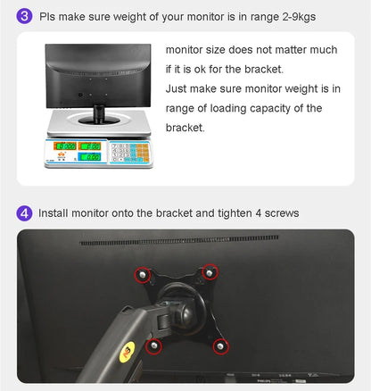Desktop NB F160 + FP-2 Gas Spring Dual Arm for 17"-27" Monitor Holder + 10"-17" Laptop Support Air Press Mount Stand Load 2-9kg