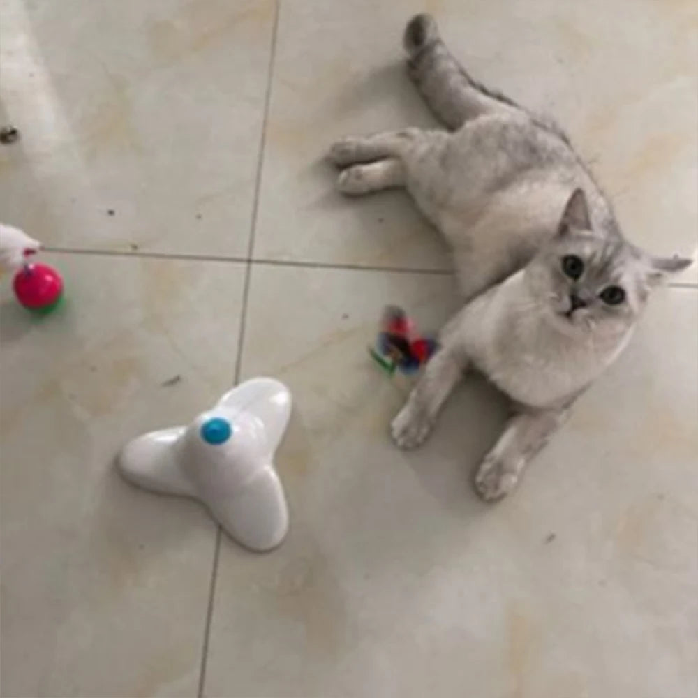 Electric Automatic Rotating Cat Toy Colorful Fluttering Butterfly Shape Funny Kitten Puppy Interactive Playing Toys Accessories