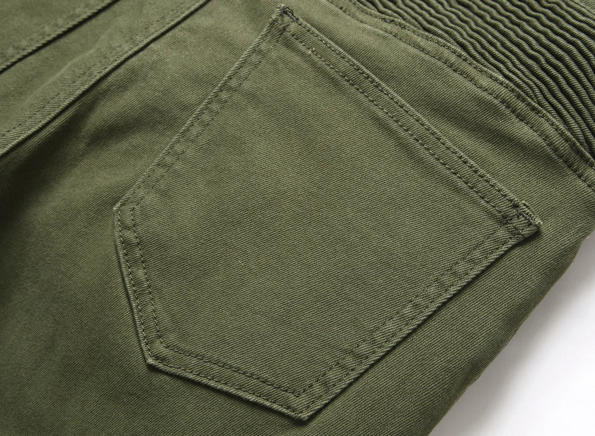 2022 New Fashion Mens Biker Jeans Punk Style Men Cargo Denim Pants  Zipper Pocket Motorcycle Jeans Male Pantalones Hombre