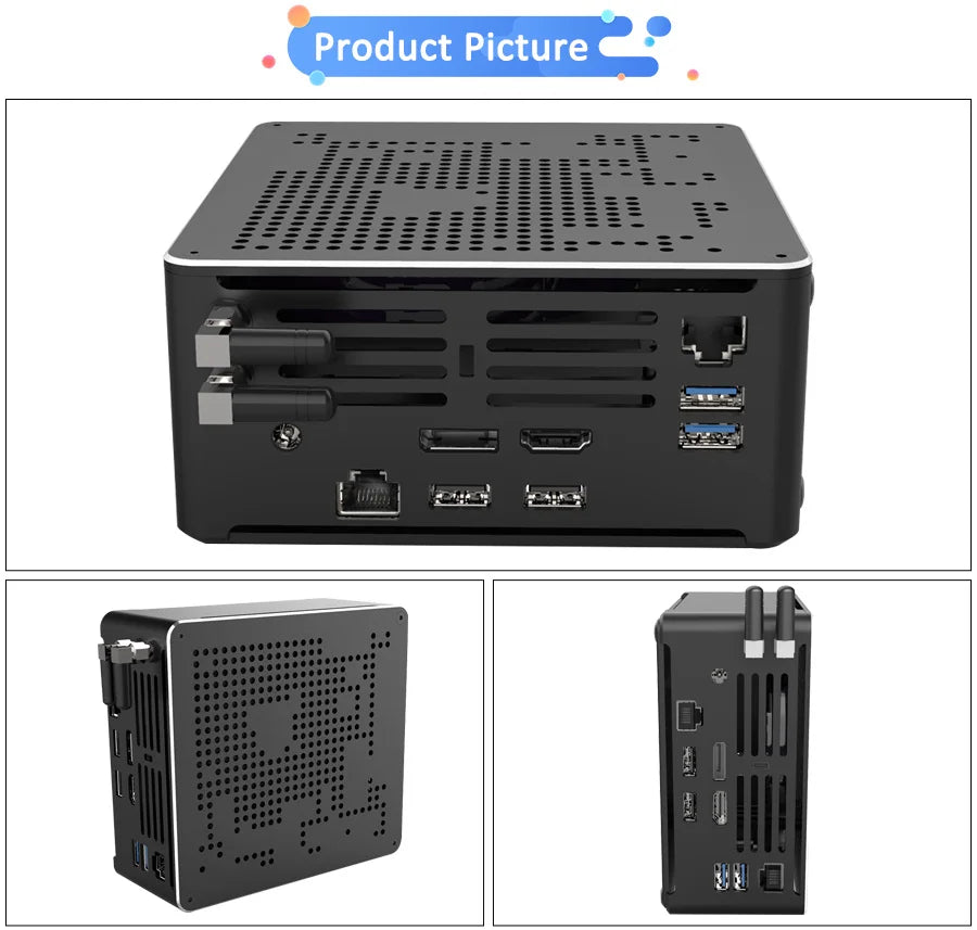 Intel Xeon W-10885M ECC RAM Win11 Mini Gaming PC 2*DDR4 NVME 2Lans Office Gamer Desktop Computer 2186M Web Server Host HD DP