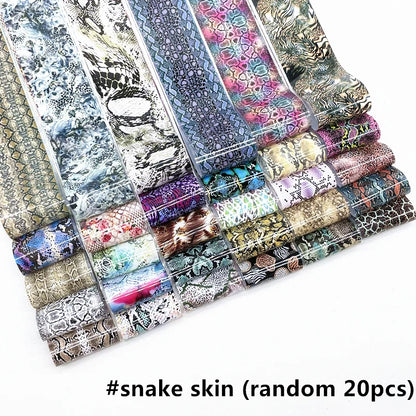 20 Rolls Halloween Nail Foils Gradient Transfer Paper Christmas Nail Art Stickers Stripe Floral Manicure Decals Nails Decoration