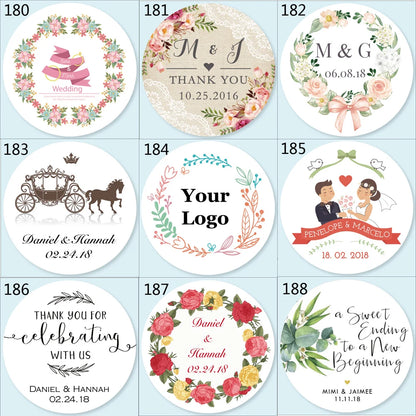 100pcs Custom LOGO Stickers White Label/Wedding Packaging sticker design Kraft baking your own name,THANK YOU labels