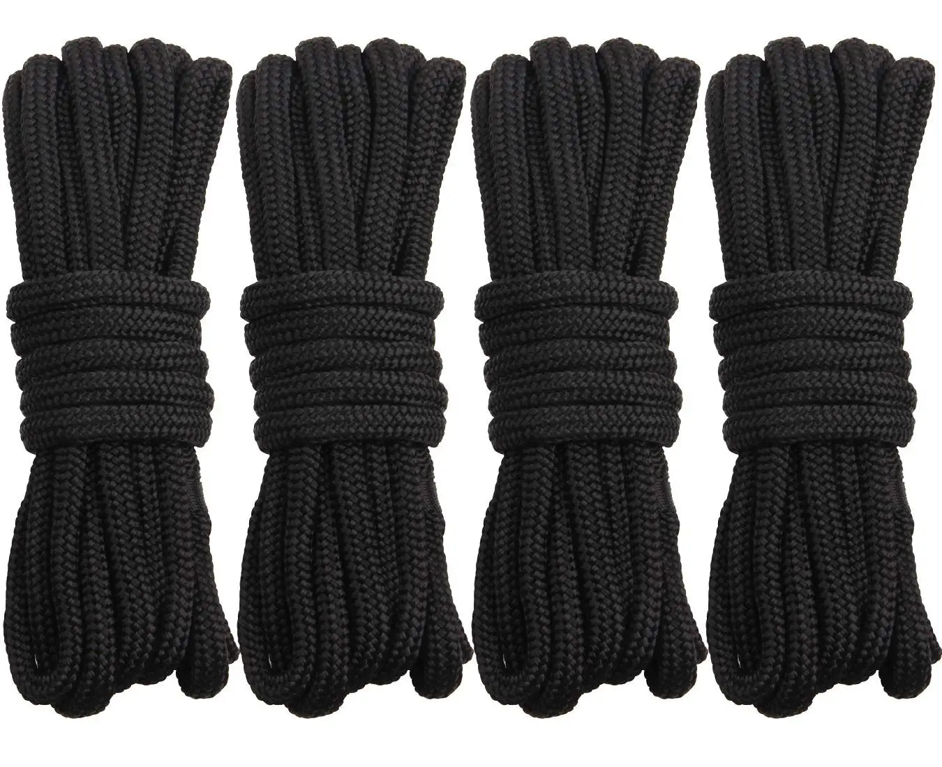 1PC/3PCS Black Double Braid Nylon Dockline Dock Line Mooring boat Rope Anchoring Docking Rope length 16.5feet 25feet 50feet