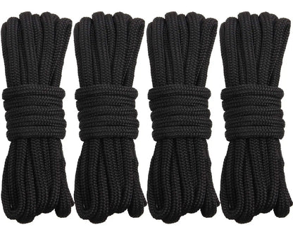 1PC/3PCS Black Double Braid Nylon Dockline Dock Line Mooring boat Rope Anchoring Docking Rope length 16.5feet 25feet 50feet