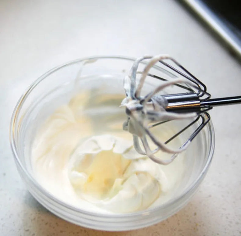 Semi-Automatic Egg Beater Steel Egg Whisk Manual Hand Mixer Self Turning Egg Stirrer Kitchen Accessories Egg Tools 304 Stainless